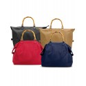 Leather bags with wooden handle in stock