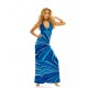 Blue Printed Maxi Dress