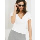 V Neckline  Top - White